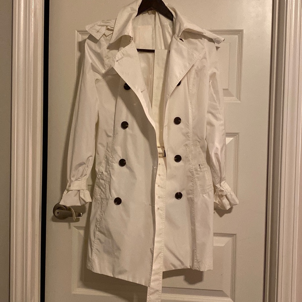 Michael Kors off white hooded trench coat/ rain jacket. Unused.